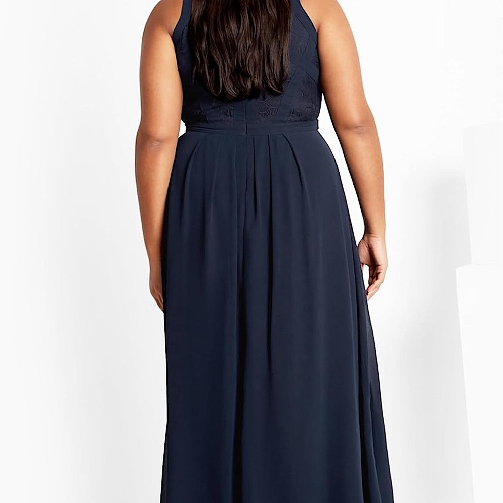 CITY CHIC Navy Sleeveless Maxi Dress- NMT SIZE 16 - Picture 2 of 12